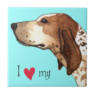 Carreau En Céramique J'aime mon American English Coonhound
