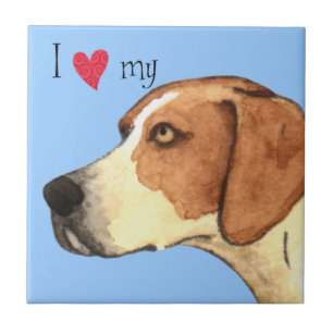 Carreau En Céramique J'aime mon American Foxhound