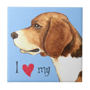 Carreau En Céramique J'aime mon Beagle