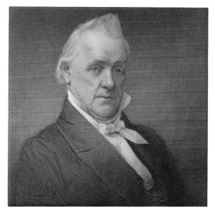 Carreau En Céramique James Buchanan, gravé par Henry Bryan Hall (1800