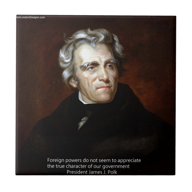 Carreau En Céramique James K Polk Et Citation (Devant)