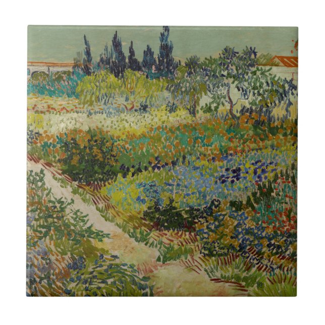 Carreau En Céramique Jardin chez Arles par Vincent van Gogh (Devant)