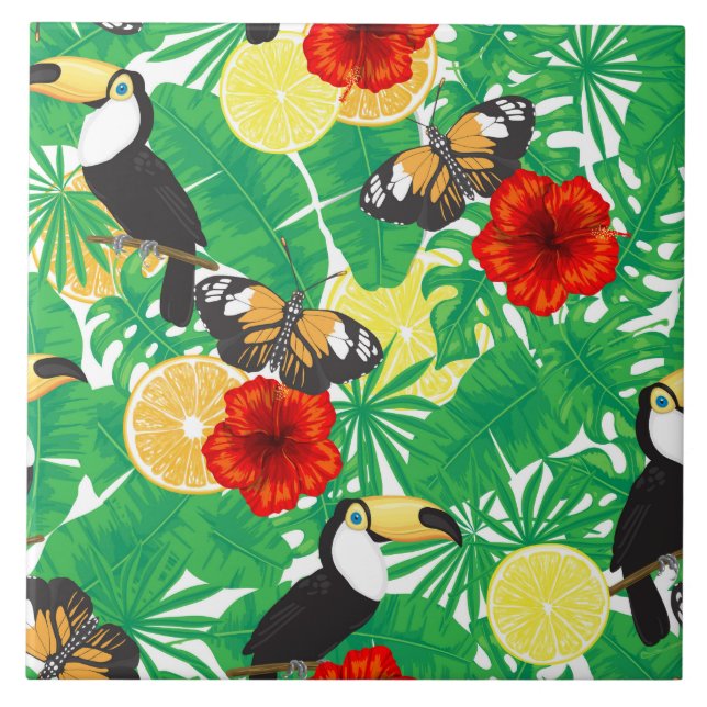 Carreau En Céramique Jardin tropical (Devant)