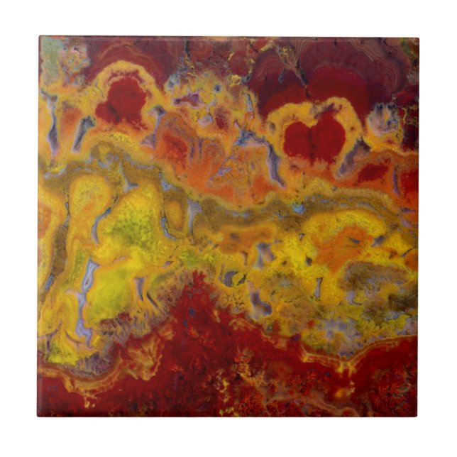 Carreau En Céramique Jasper de rayloa rouge et jaune (Devant)