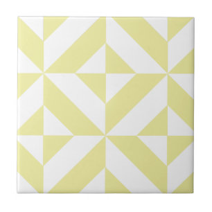 Carreau En Céramique Jaune clair Art Déco géométrique