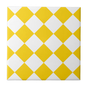 Carreau En Céramique Jaune jaune et foncé de Grand-Lumière Checkered 
