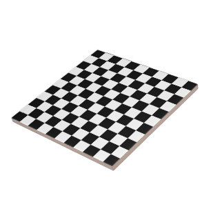 Carreau En Céramique Je saigne emballant la coutume Checkered blanche n