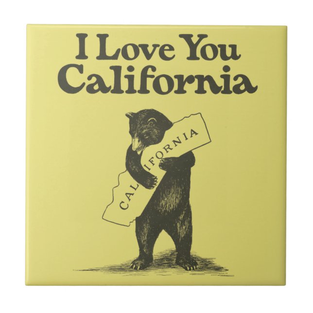 Carreau En Céramique Je t'aime la Californie (Devant)