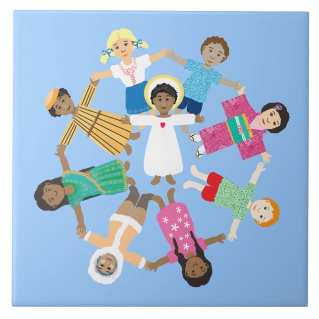 Carreau En Céramique Jésus aime les petits enfants (Devant)