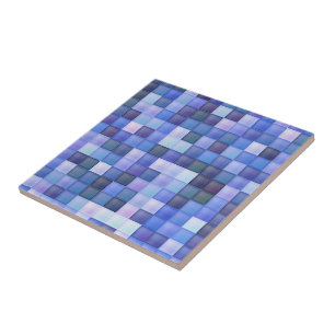 Carreau En Céramique Jeu vidéo Pixels Carré bleu Motif