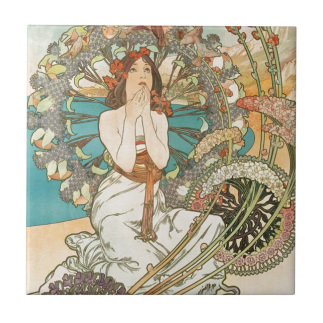 Carreau En Céramique Jeune fille dans la prière (Devant)