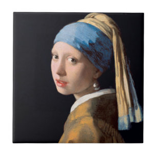 Carreau En Céramique JOHANNES VERMEER - Fille avec une boucle d'oreille