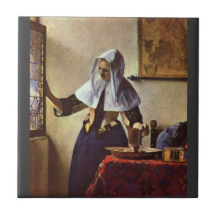 Carreau En Céramique Johannes Vermeer - jeune femme avec une cruche