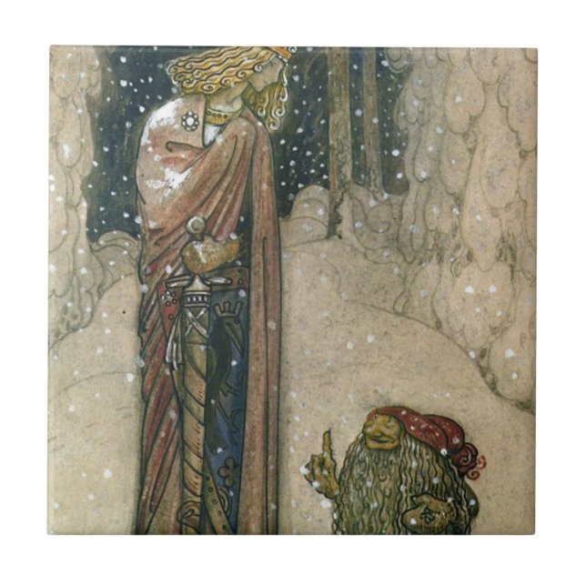 Carreau En Céramique John Bauer - princesse et Troll (Devant)