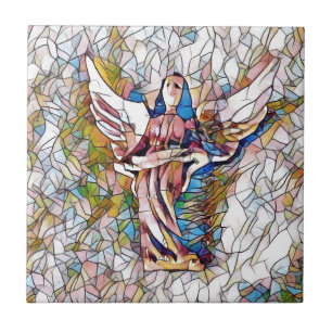 Carreau En Céramique Joli ange gardien en verre souillé