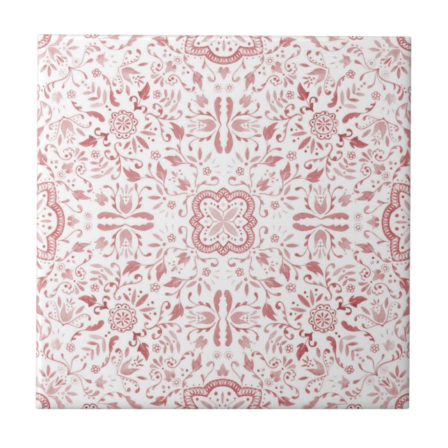 Carreau En Céramique Joli motif floral rustique (Devant)