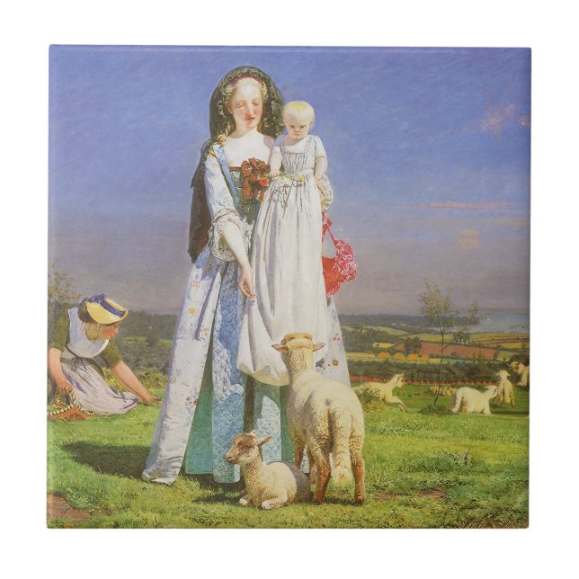 Carreau En Céramique Jolie Baa Lambs par Ford Madox Brown (Devant)