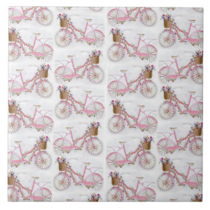Carreau En Céramique Jolie bicyclette de cru de peinture de main