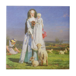 Carreau En Céramique Jolis agneaux bêlants par Ford Madox Brown