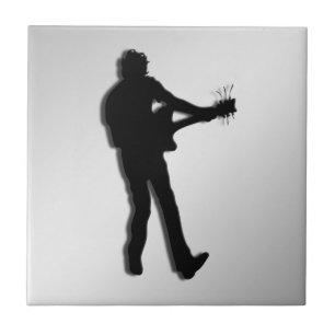 Carreau En Céramique Joueur guitare Silver