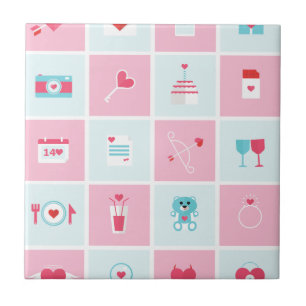 Carreau En Céramique jour des valentines pastel