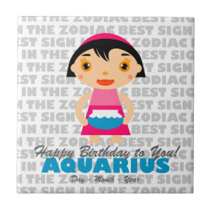 Carreau En Céramique Joyeux anniversaire de l'Aquarius