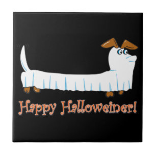Carreau En Céramique Joyeux Halloween Dachshund