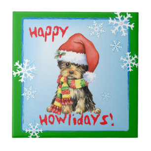 Carreau En Céramique Joyeux Howlidays Yorkie
