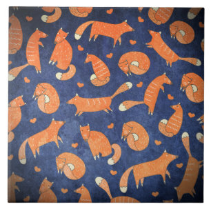 Carreau En Céramique Joyeux motif de renard animal