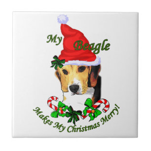 Carreau En Céramique Joyeux Noël beagle