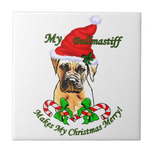 Carreau En Céramique Joyeux Noël Bullmastiff