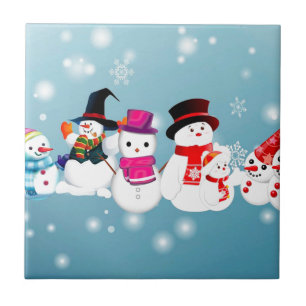 Carreau En Céramique Joyeux Snowmen