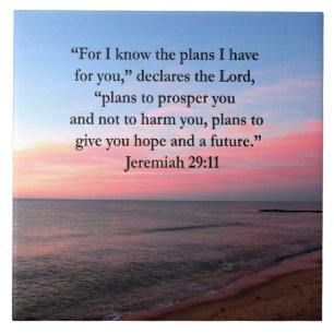 CARREAU EN CÉRAMIQUE JOYFUL JEREMIAH 29:11 SUNRISE
