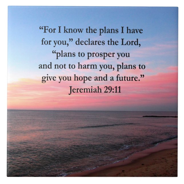 CARREAU EN CÉRAMIQUE JOYFUL JEREMIAH 29:11 SUNRISE (Devant)