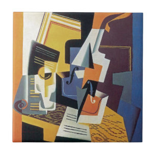 Carreau En Céramique Juan Gris - Violon et verre - Art Abstrait