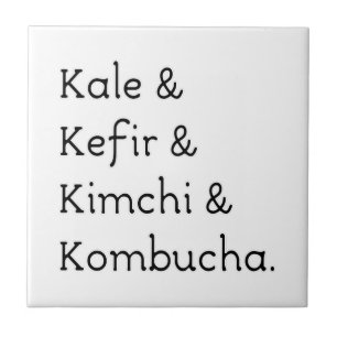 Carreau En Céramique Kale Kefir Kimchi Kombucha