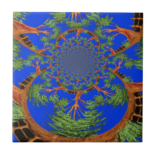 Carreau En Céramique Kaleidoscope Acacia Arbre Art Imprimer/Graphique