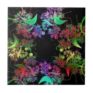 Carreau En Céramique Kaleidoscope coloré Design Cadeaux d'art fractal