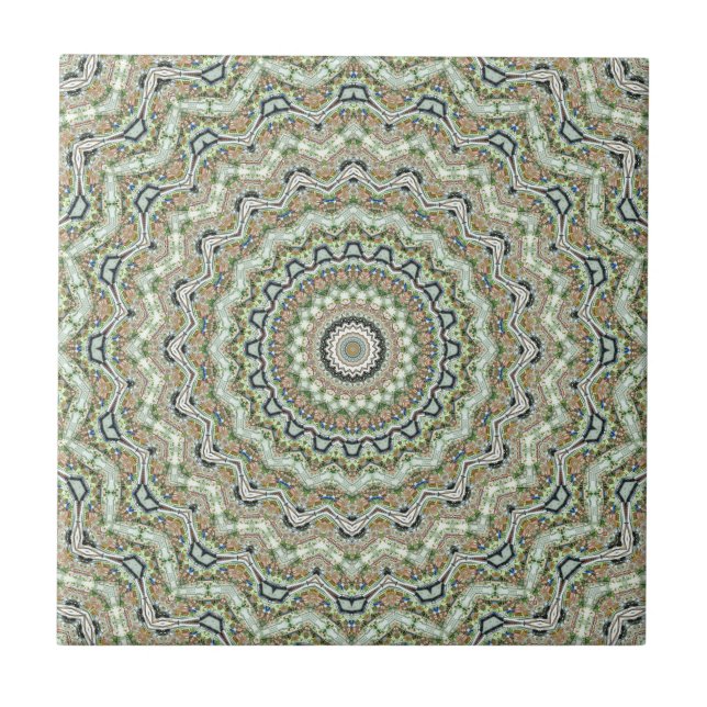 Carreau En Céramique Kaleidoscope vert (Devant)