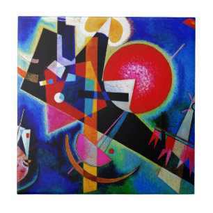 Carreau En Céramique Kandinsky en peinture Abstraite bleue