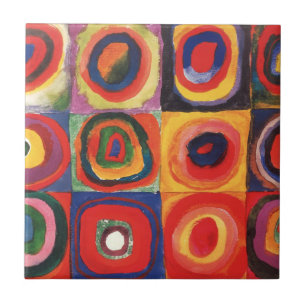 Carreau En Céramique Kandinsky Farbstudie Quadrates Cercles Art