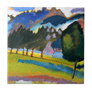 Carreau En Céramique Kandinsky - Paysage avec collines ondulantes