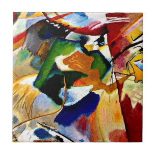 Carreau En Céramique Kandinsky - Peinture au centre vert