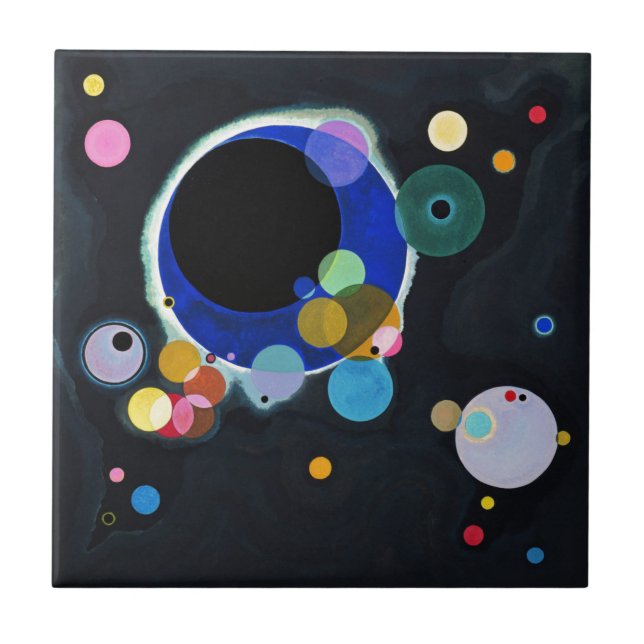 Carreau En Céramique Kandinsky Plusieurs cercles Abstraits (Devant)