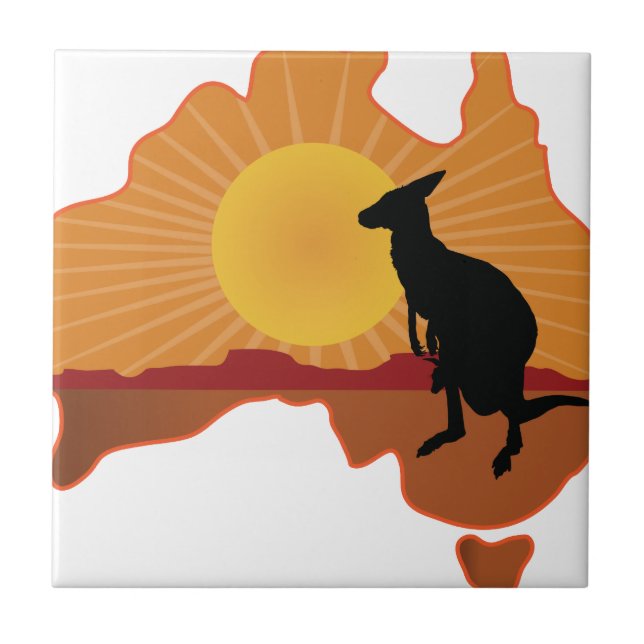 Carreau En Céramique Kangourou de l'Australie (Devant)