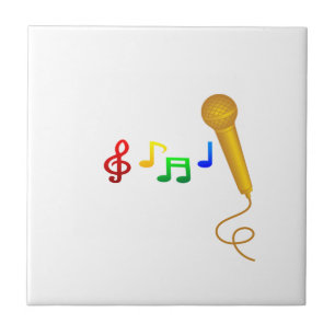 Carreau En Céramique Karaoke heureux de musique de chant