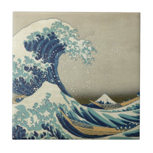 Carreau En Céramique Katsushika Hokusai : La Grande Vague à Kanagawa