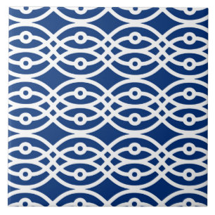 Carreau En Céramique Kimono, bleu marine et blanc