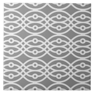 Carreau En Céramique Kimono, gris foncé et gris argenté