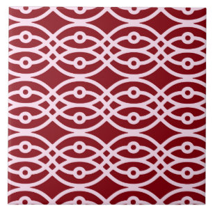 Carreau En Céramique Kimono imprimé, bordeaux et rose